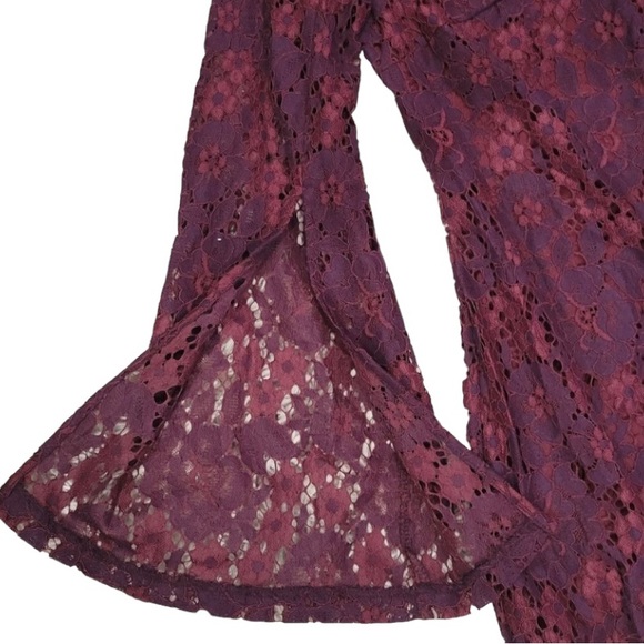 Donna Karan Purple Lace Split Butterfly Sleeve - Picture 8 of 8